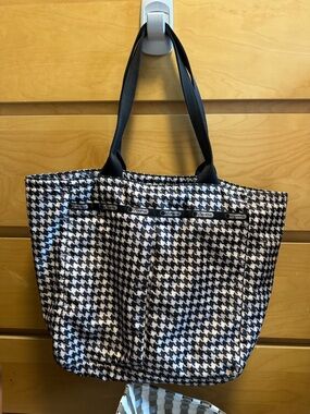 LeSportsac Black & White Houndstooth Tote